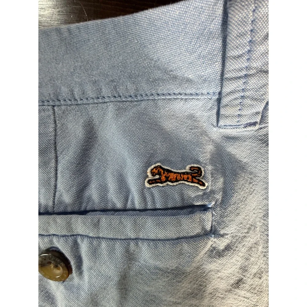 Le Tigre Mens Light Blue Flat Front‎ Shorts Size 40 Chambray Oxford RN 69016